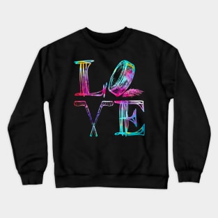 Love Ice Hockey Girls Hockey Crewneck Sweatshirt